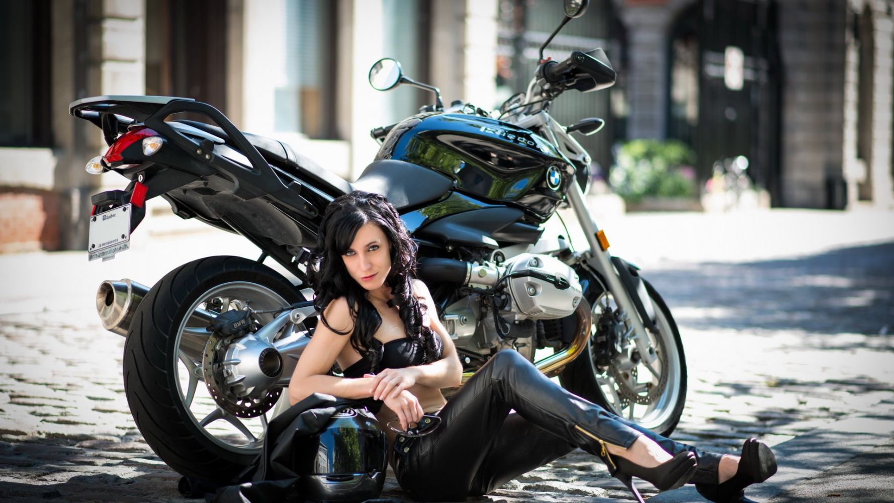 European women on bikes in Port Vila